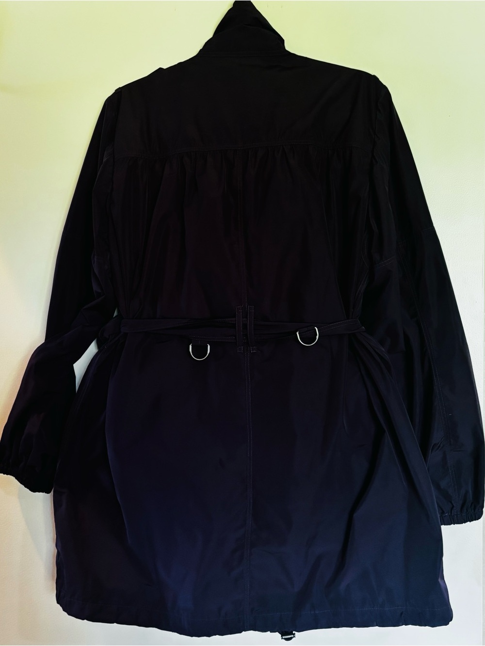Burberry Dark Purple Belted Trench Coat with Zip Details - Picture 7 of 14